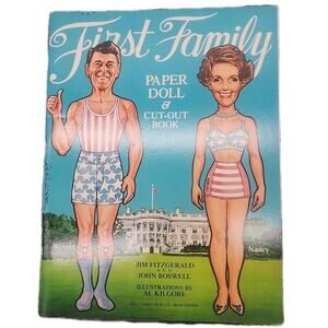 Ronald Nancy Reagan First Family Paper Doll And Cut Out Book [128]